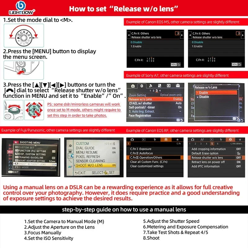 Lightdow Telephoto Zoom Lens Manual Focus with UV Filter