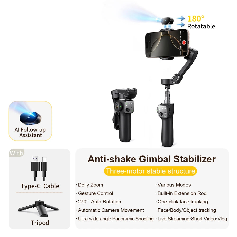 AOCHUAN Smart V8 3 Axis Handheld Gimbal For Smartphones