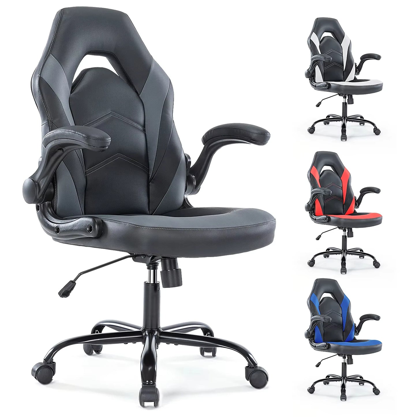 JHK Ergonomic Office Gaming Desk Chair With Flip Up Armrest