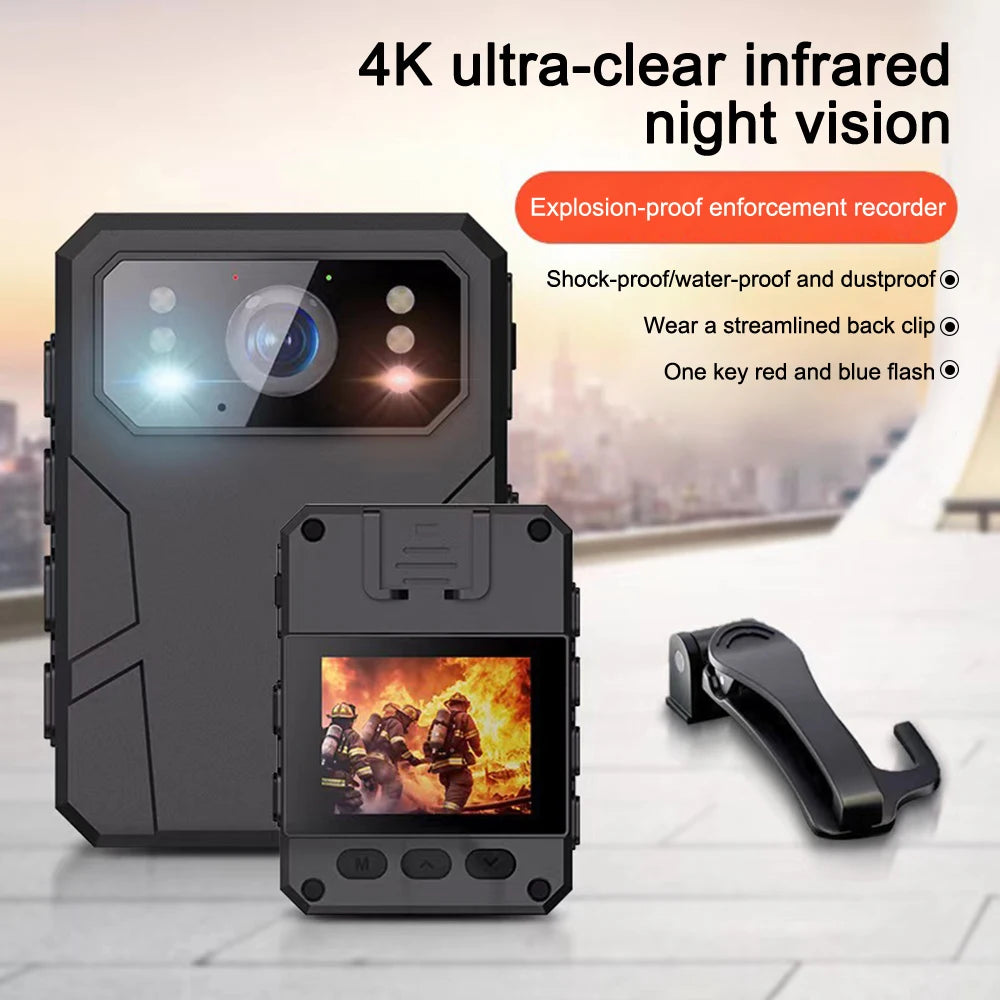 4K HD Body Worn Camera For Law Enforcement With Night Vision And Long Battery Life