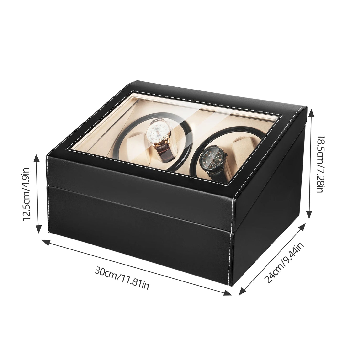 Watch Winder Automatic Shaker PU Leather Mechanical Watch Box