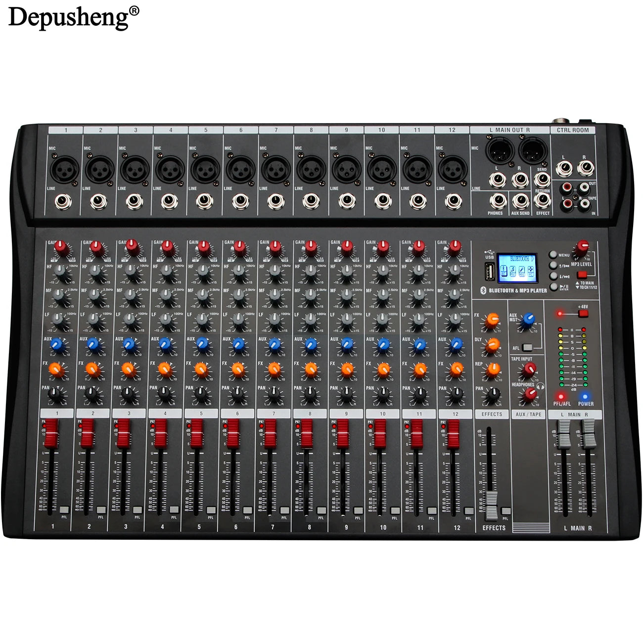 Depusheng Audio Mixer 6 8 12 Channels Professional DJ Mixer