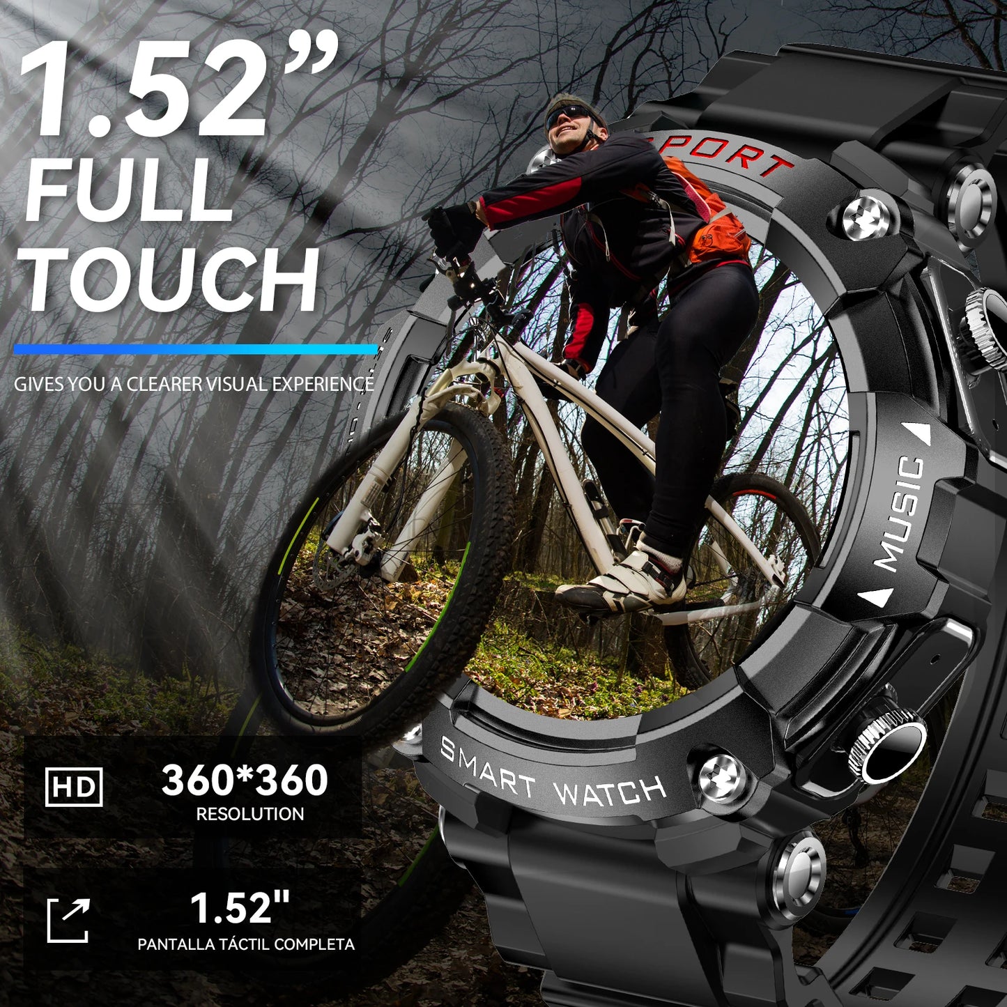 LaNikar Smart Watch AMOLED Display With In Ear Bluetooth Headset And Heart Rate Blood Pressure SpO2 Monitoring