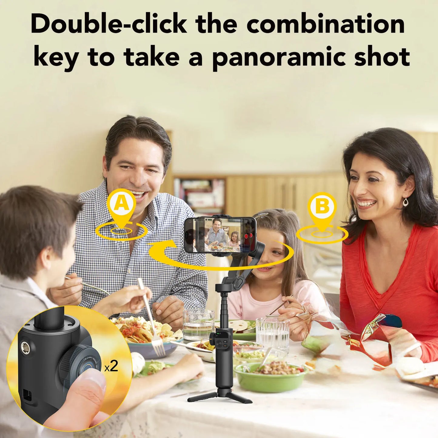 AOCH Smart X2 Gimbal Stabilizer With LED Display For iPhone