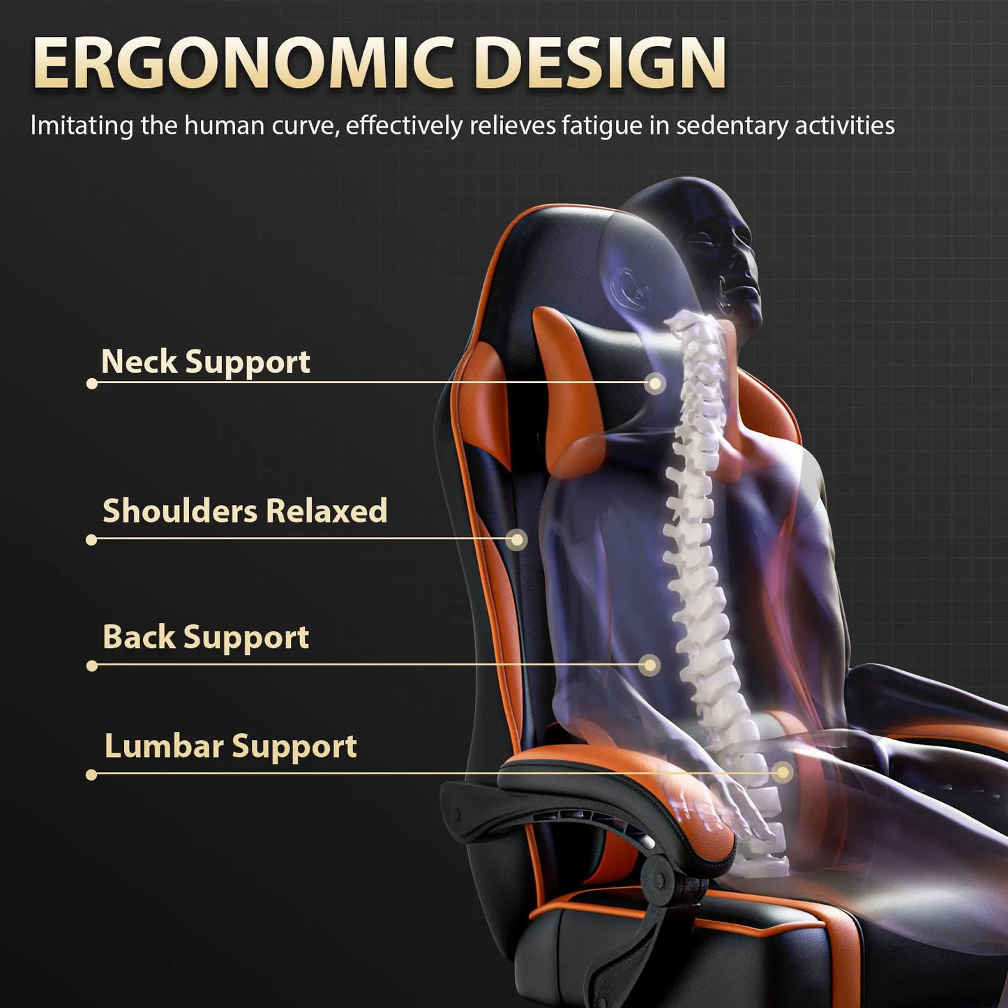 Gaming Chair With Footrest PU Leather For Adults Gamer