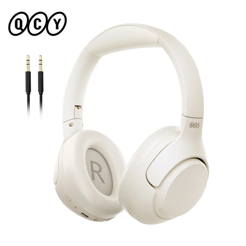 QCY H3 ANC Wireless Headphones Bluetooth 5.4 Hi Res Audio Over Ear Headset With Hybrid Active Noise Cancellation
