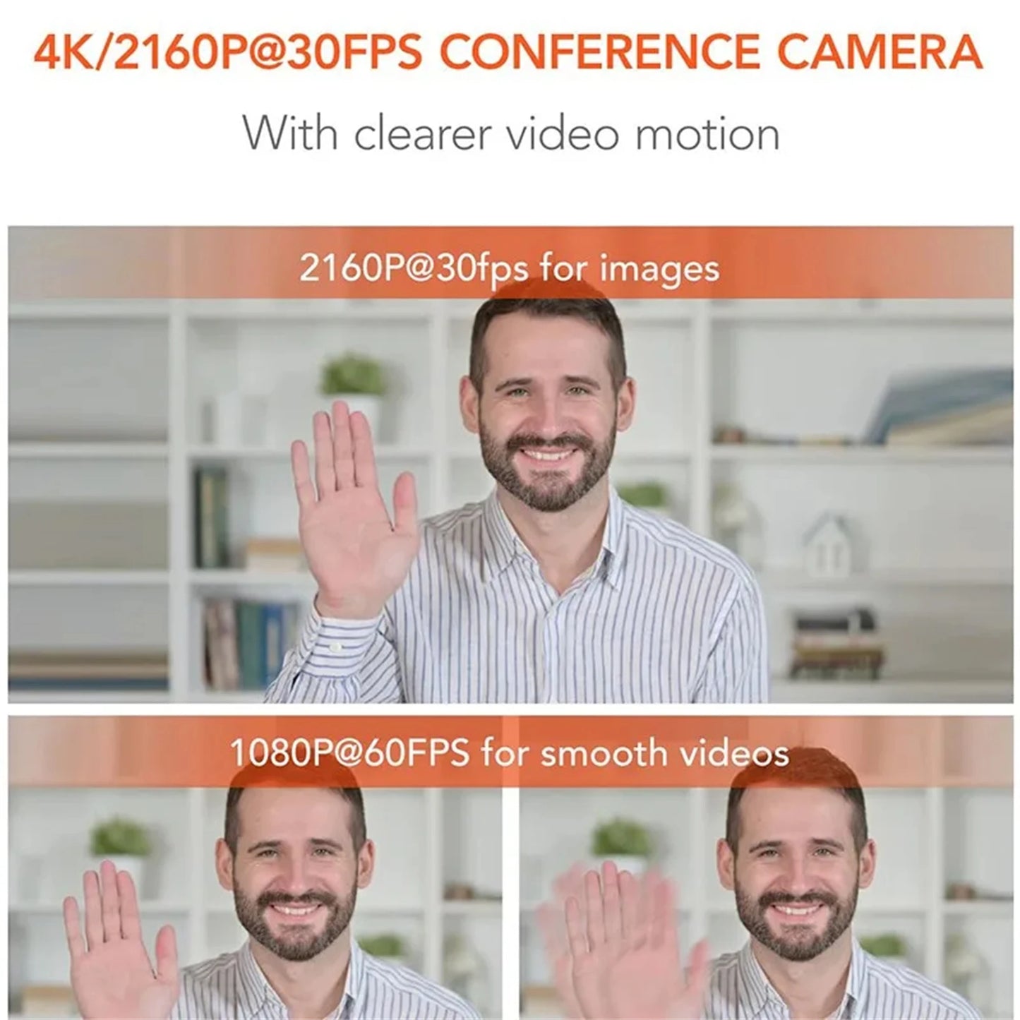 Nuroum V32AF 4K USB Camera Webcam with AI Noise Canceling