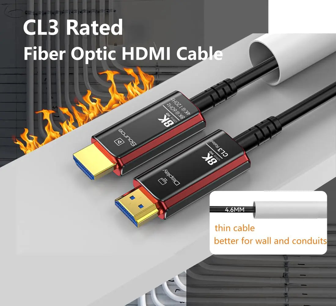 CYANMI HDMI 2.1 Fiber Optic Cable 8K 4K60Hz 120Hz EARC