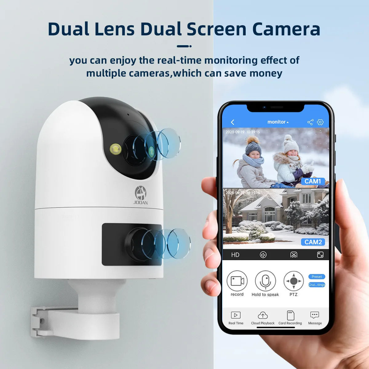 JOOAN 4K PTZ Outdoor AI Tracking Dual Lens IP Camera