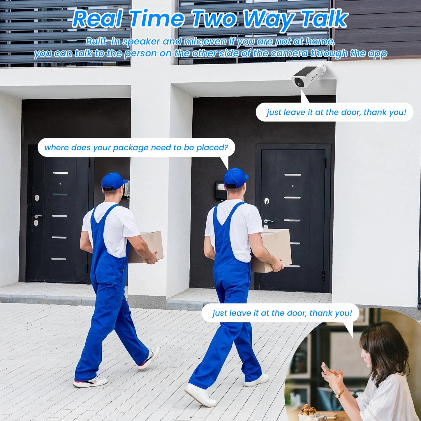 ANRAN 2K Solar Security Camera Set 4 Pack 2.4G Wireless