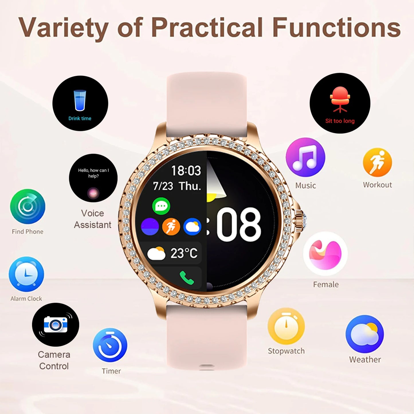 Smart Watch for Women Fitness Tracker With Wireless Calls