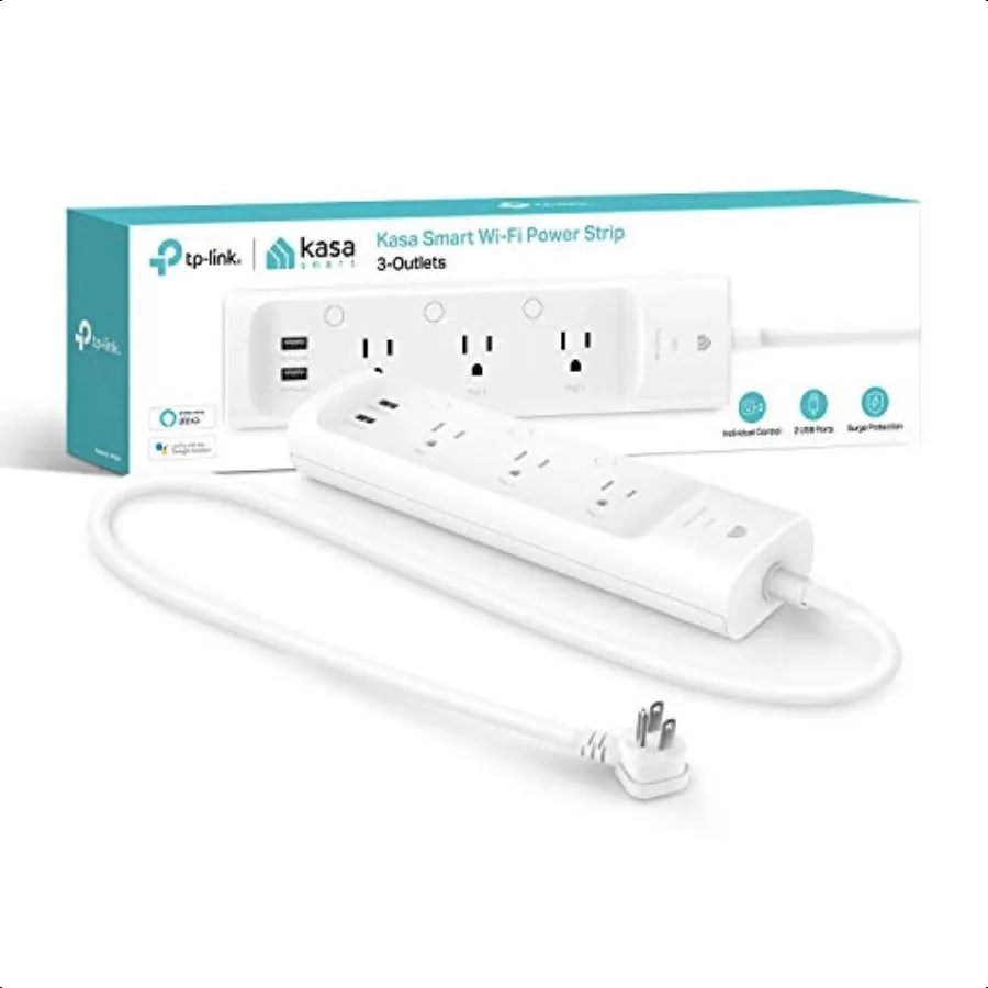 Kasa KP303 Smart Power Strip AlexaCompatible SurgeProtector With OutletsAndUSBPorts