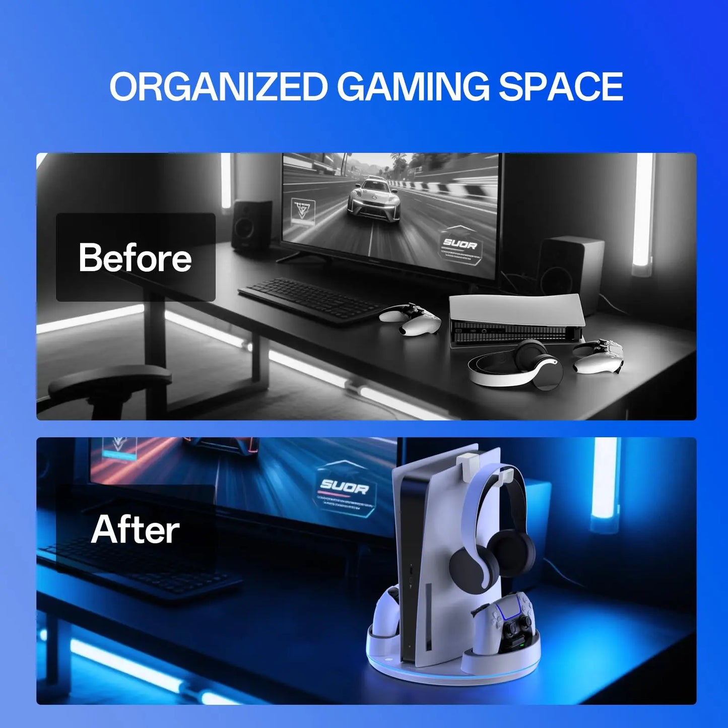 NEWDERY PS5 Charging Station For Disc And Digital Controllers