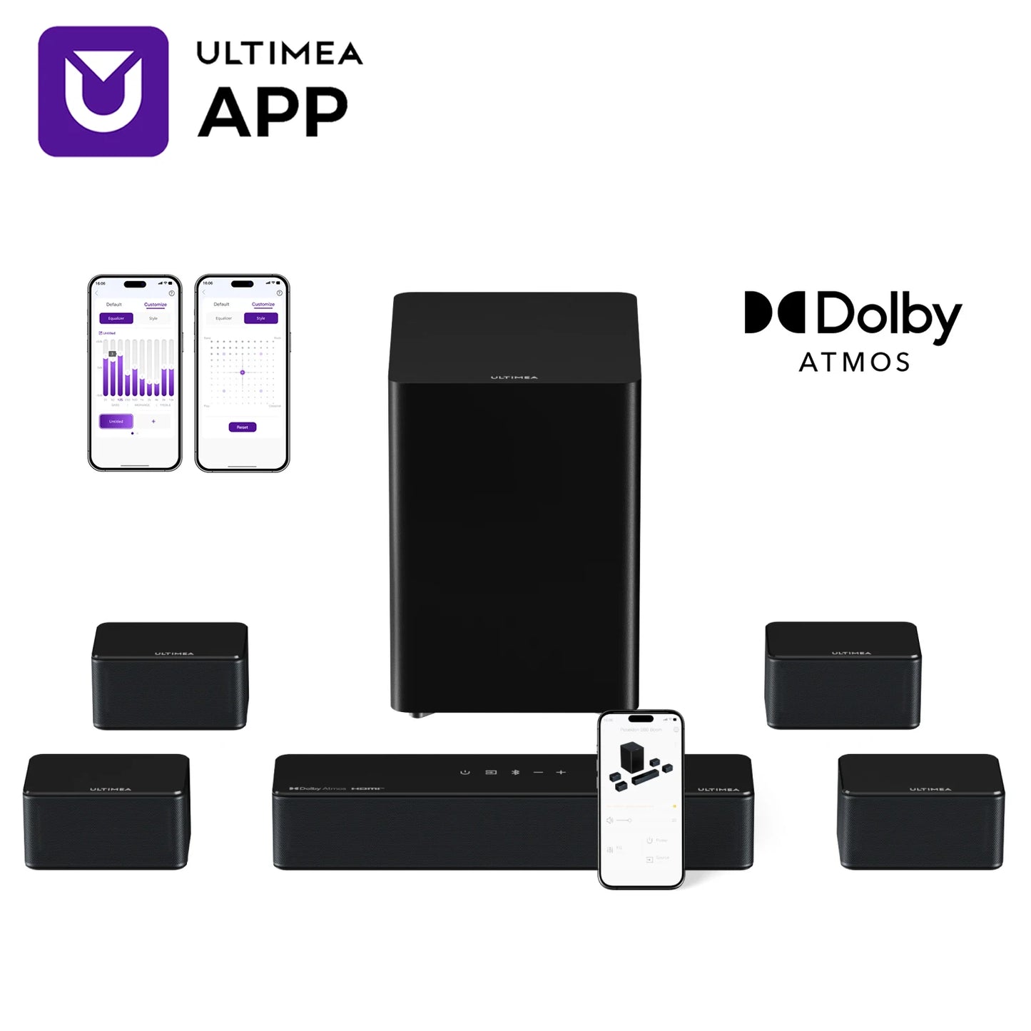 ULTIMEA Poseidon D80 Boom 7.1ch Dolby Atmos Soundbar With Subwoofer