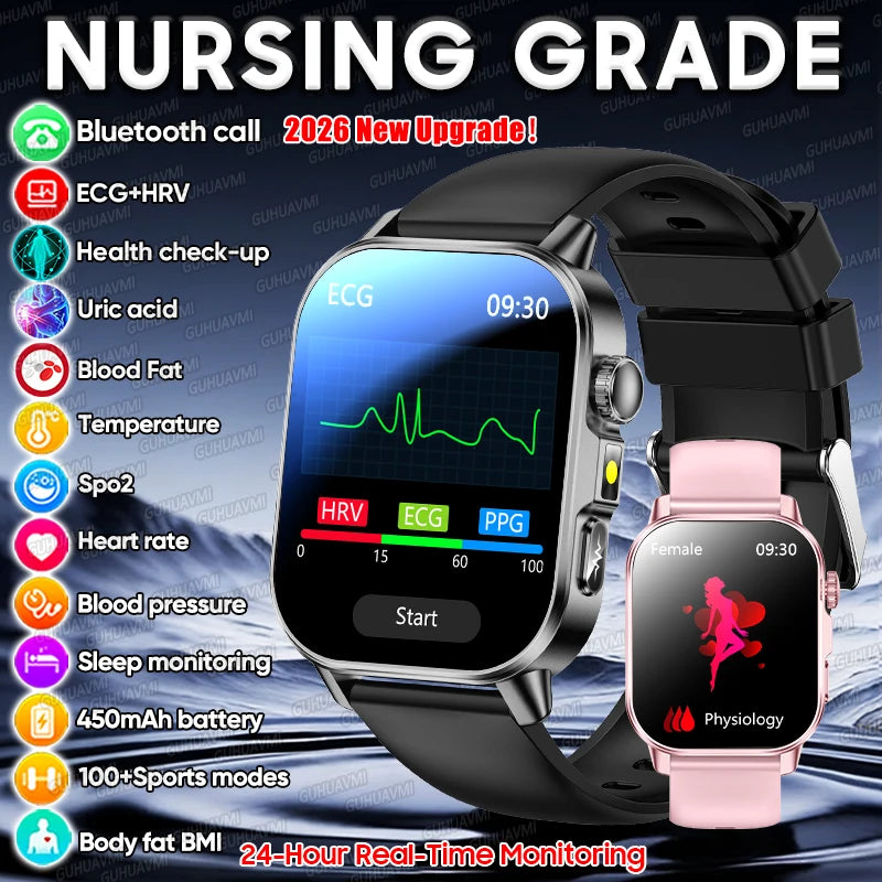 ECG PPG Health Diagnosis Smartwatch With Body Analysis