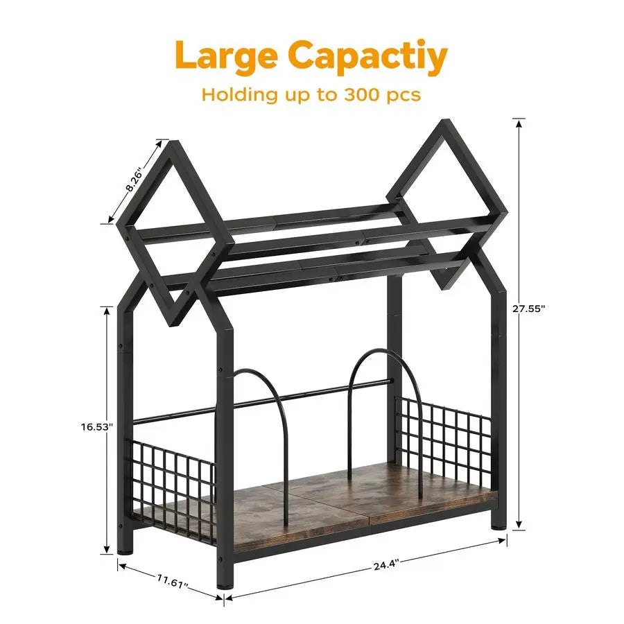 XMSJ Vinyl Record Storage Rack With Dividers 300 LP Capacity