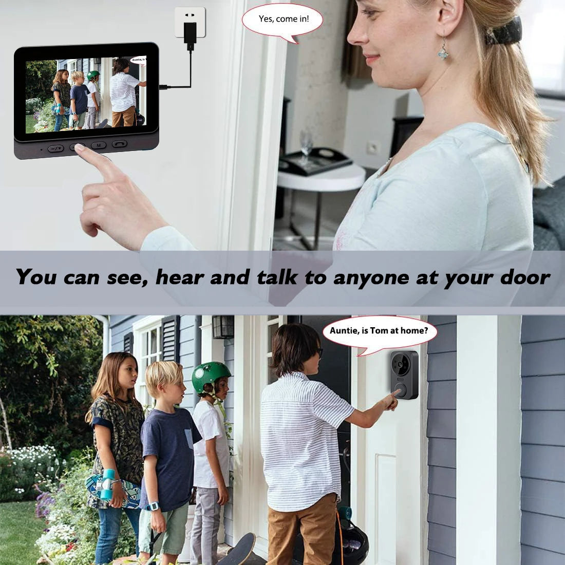 Wireless Visual Doorbell Camera HD Video Two Way Audio