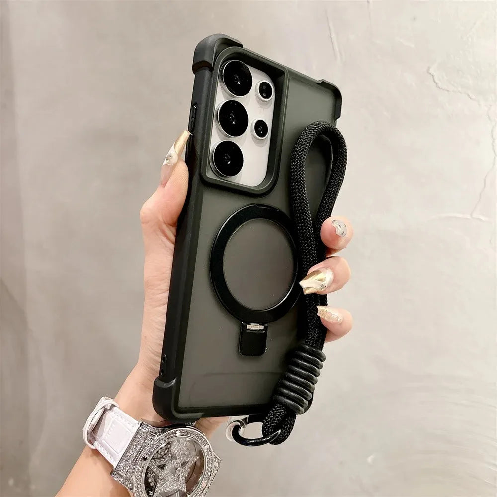 Magnetic Armor Case With Folding Stand For Galaxy S Series