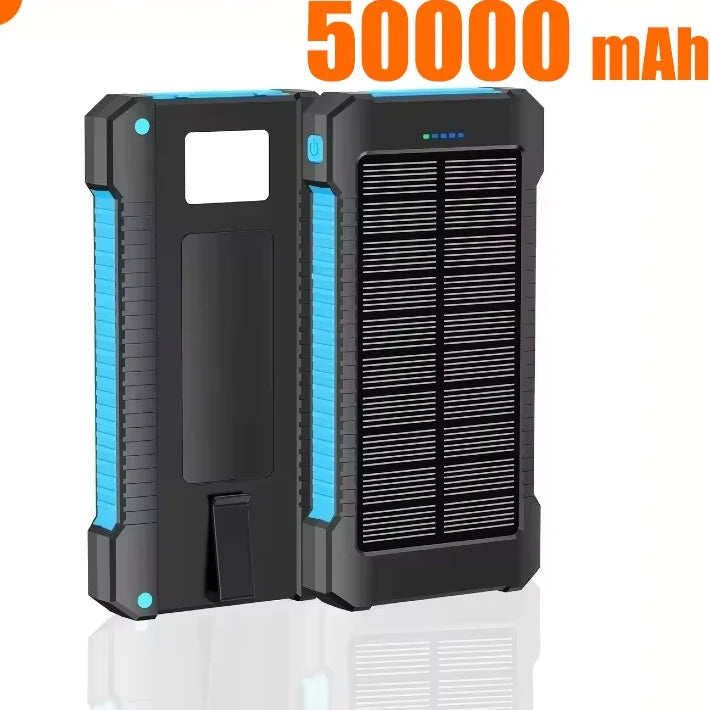 500000mAh Waterproof Solar Power Bank Outdoor Dual USB Charger