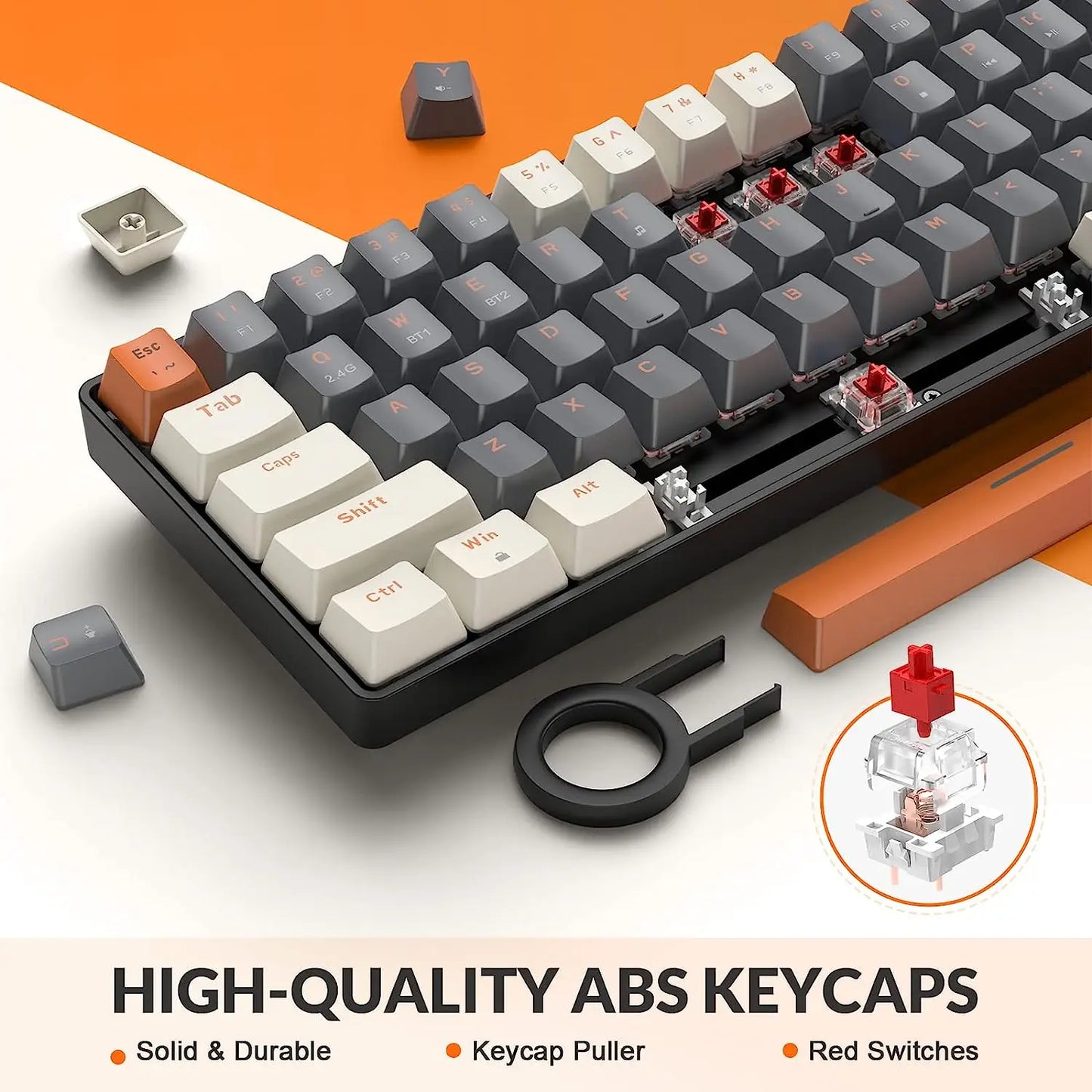 RK68 Wireless Mechanical Keyboard Dual-Mode Bluetooth 2.4GHz