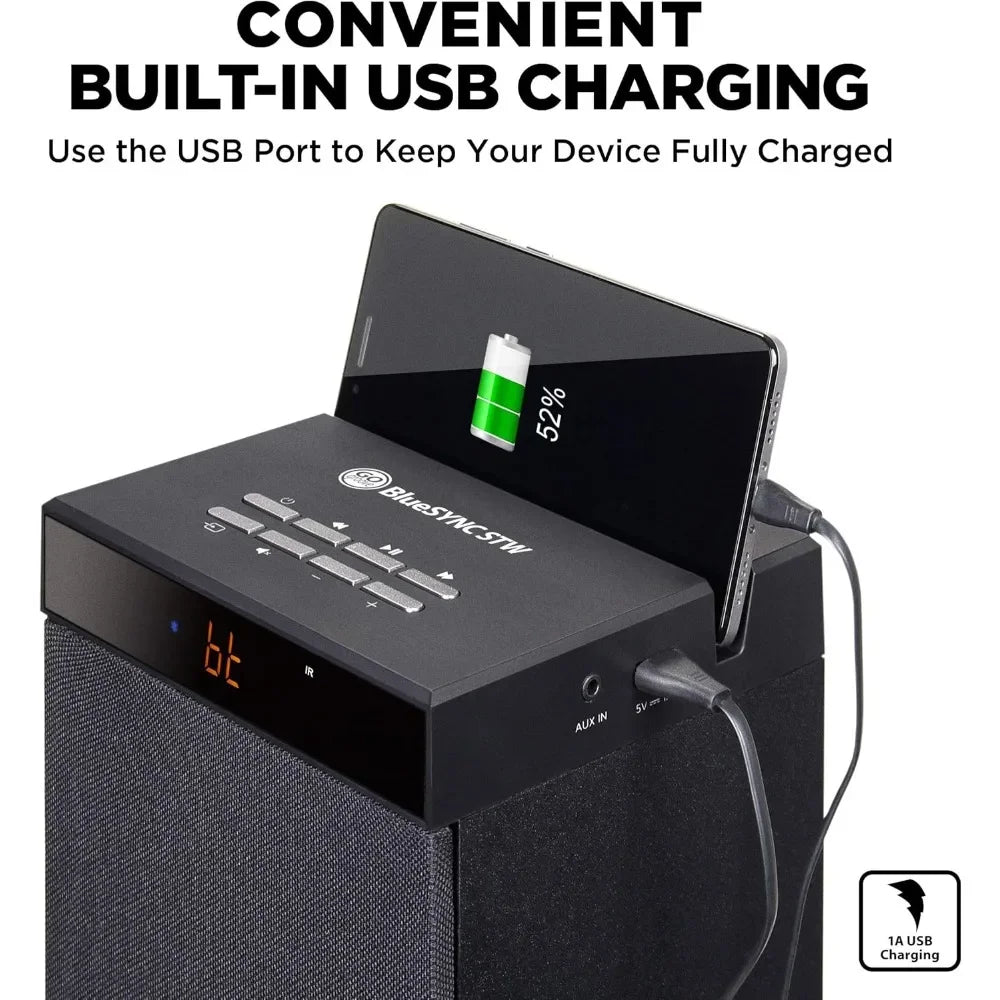 XMSJ Bluetooth Tower Speaker 120W With Subwoofer And Dual Drivers