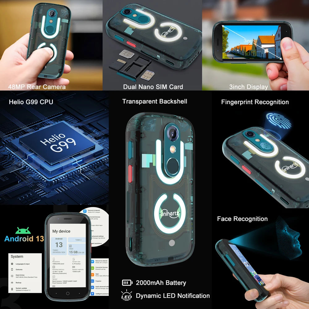 Unihertz Jelly Star Mini Smartphone Android 13 8GB RAM 256GB