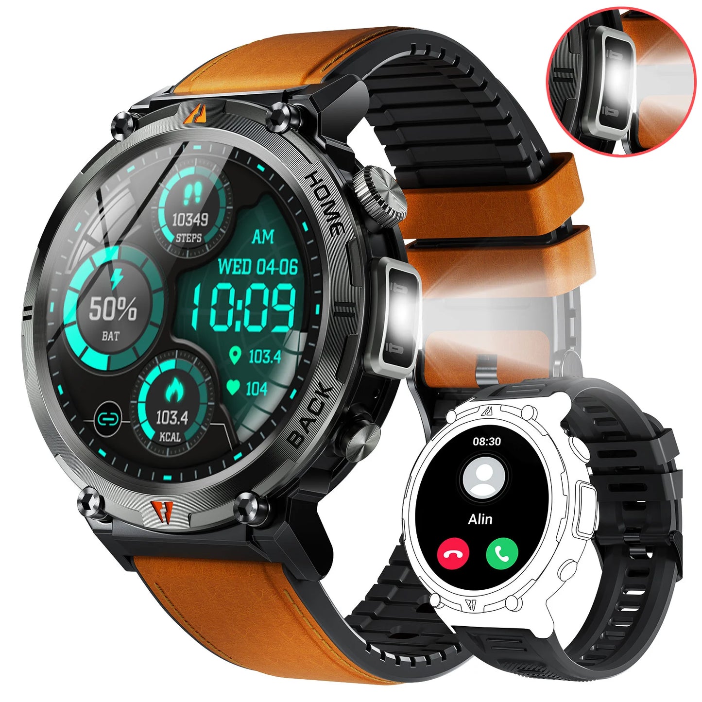 EIGIIS KE3 Bluetooth Call Smartwatch for Men Heart Rate Monitor