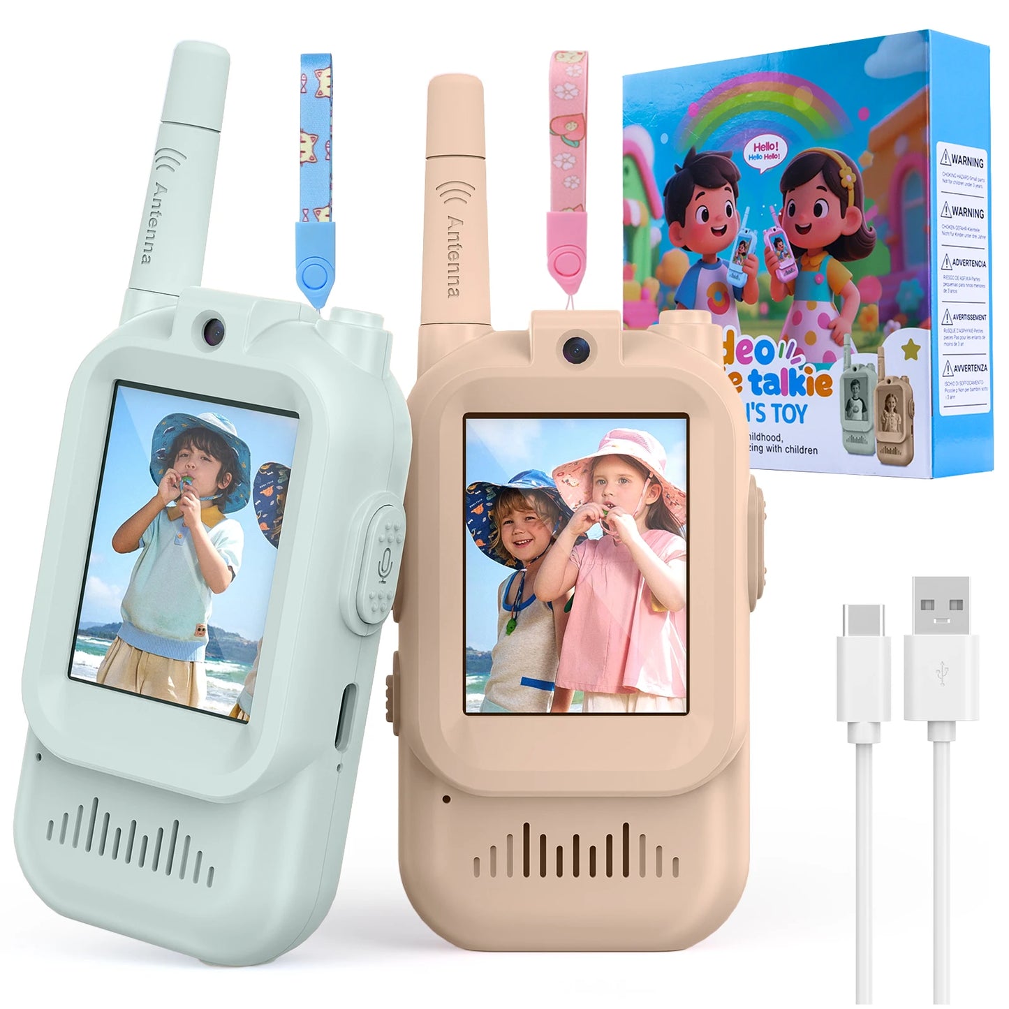 NONECN Kids Video Walkie Talkie Toys 2 Pack HD Camera