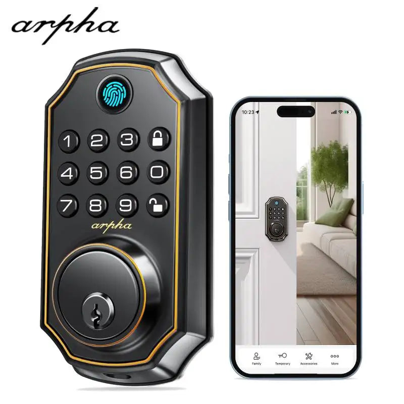 Arpha D280 UltraSmartBiometricKeylessEntryDoorLockWithFingerprintKeypadAndAutoLock