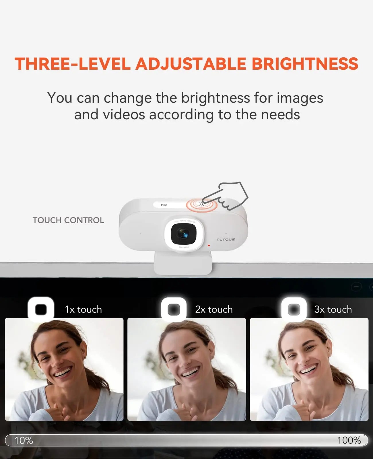 Nuroum V15 AFL 1080P Webcam With Auto Focus Ring Light