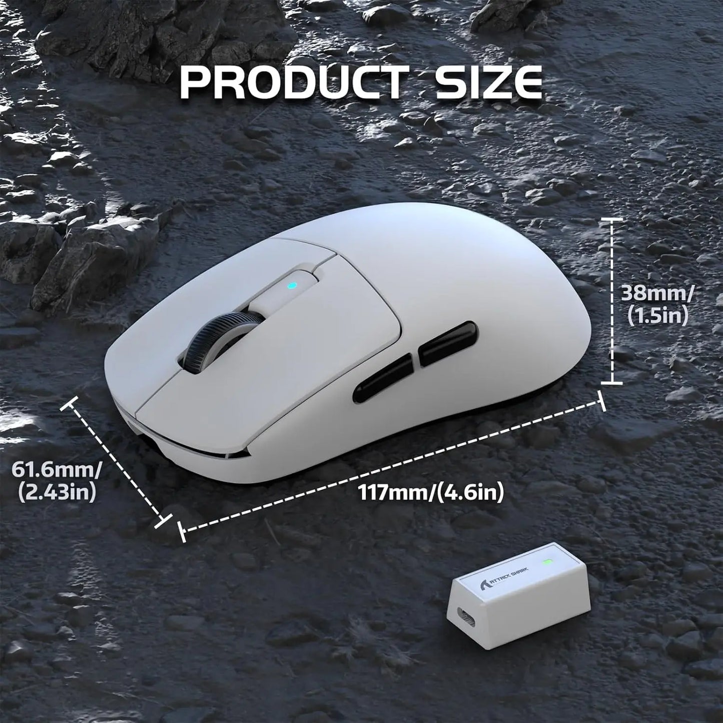 Attack Shark R6 Lightweight Wireless Gaming Mouse With 3950Max Sensor