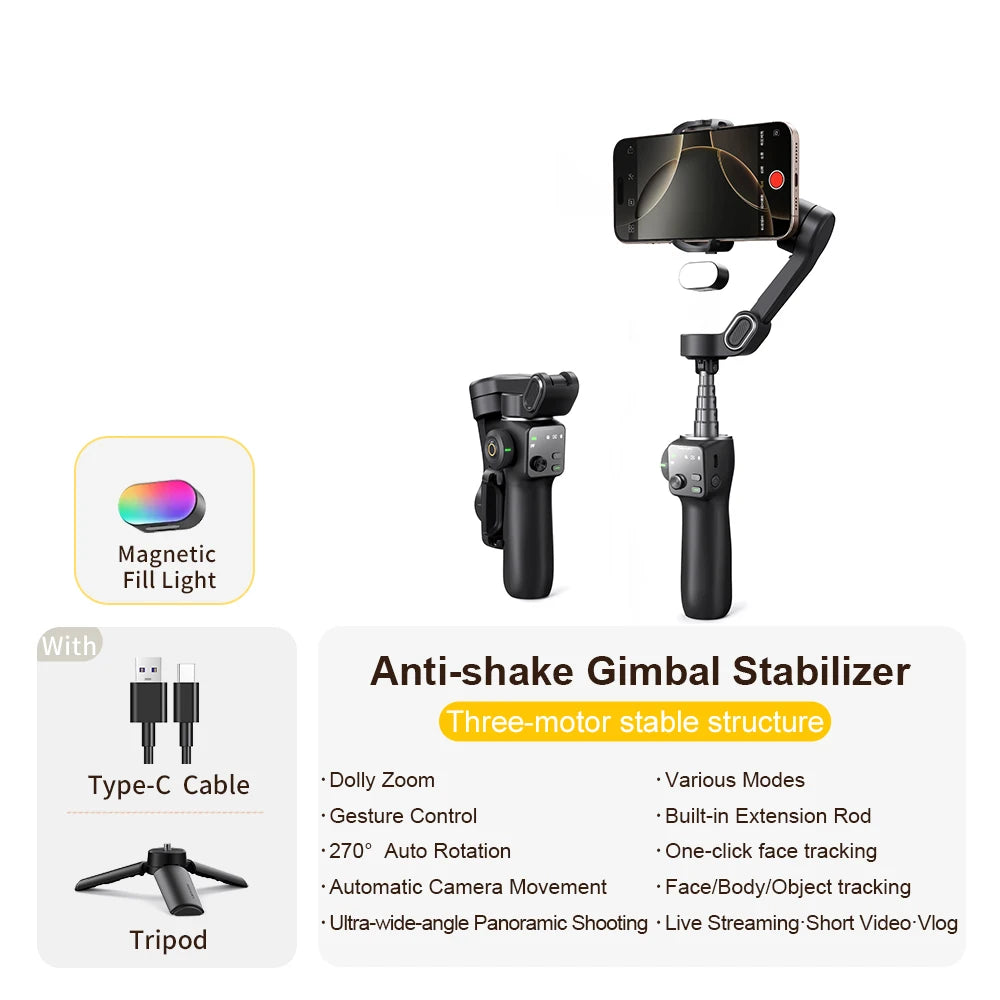 AOCHUAN Smart V8 3 Axis Handheld Gimbal For Smartphones
