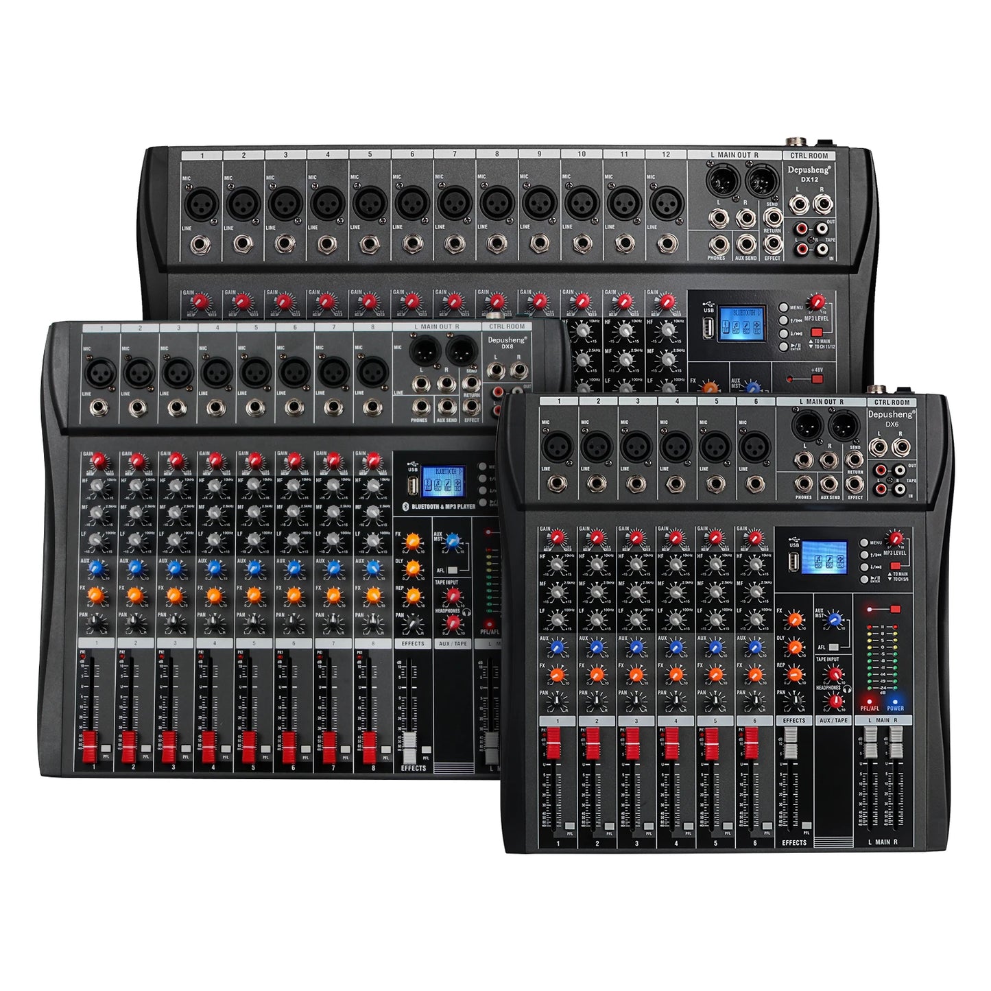 Depusheng Audio Mixer 6 8 12 Channels Professional DJ Mixer