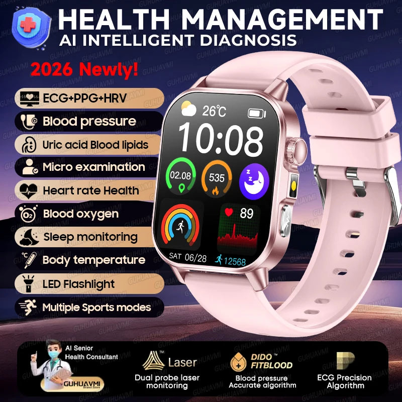ECG PPG Health Diagnosis Smartwatch With Body Analysis