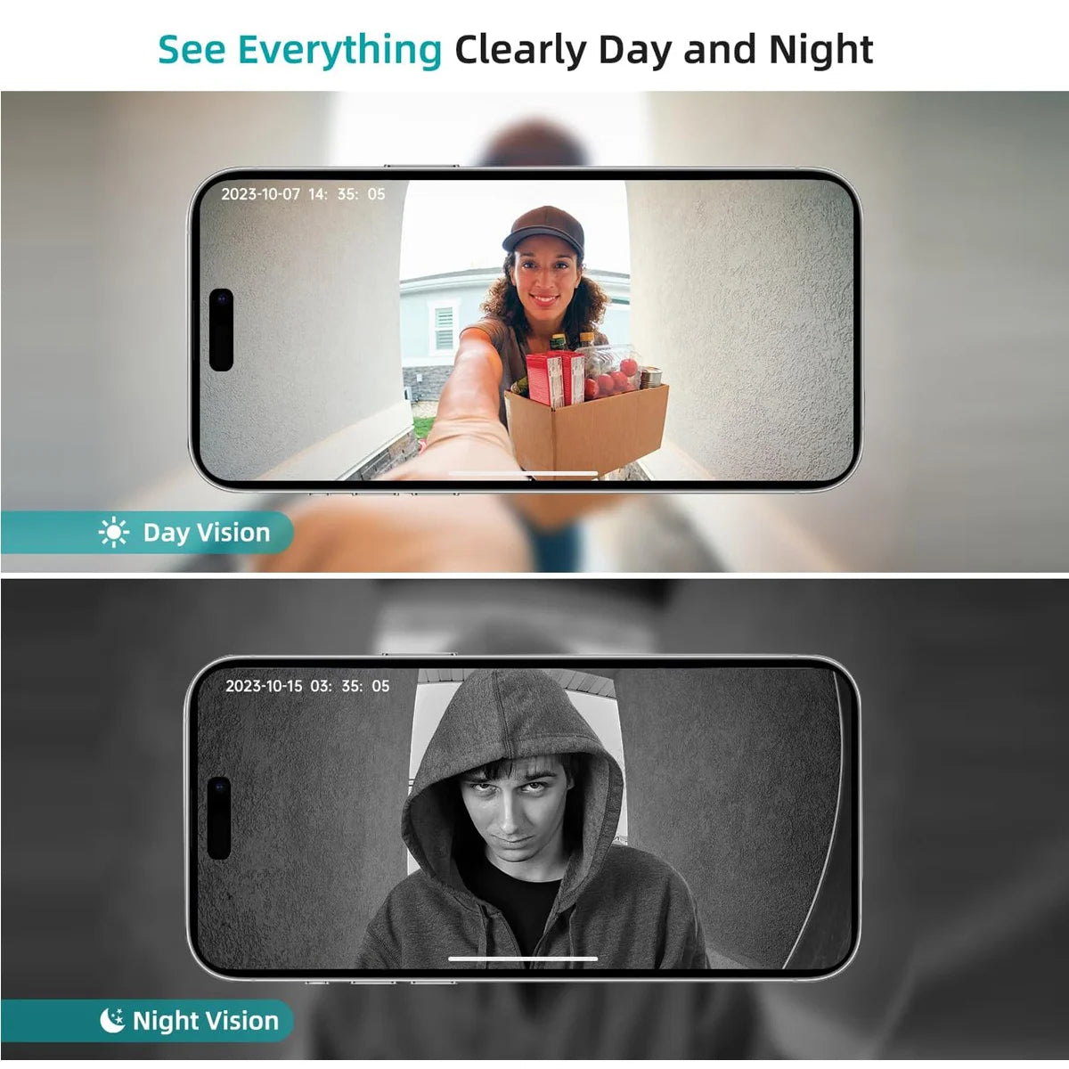 XBIBI Video Doorbell 1080P WiFi Outdoor With Two-Way Audio