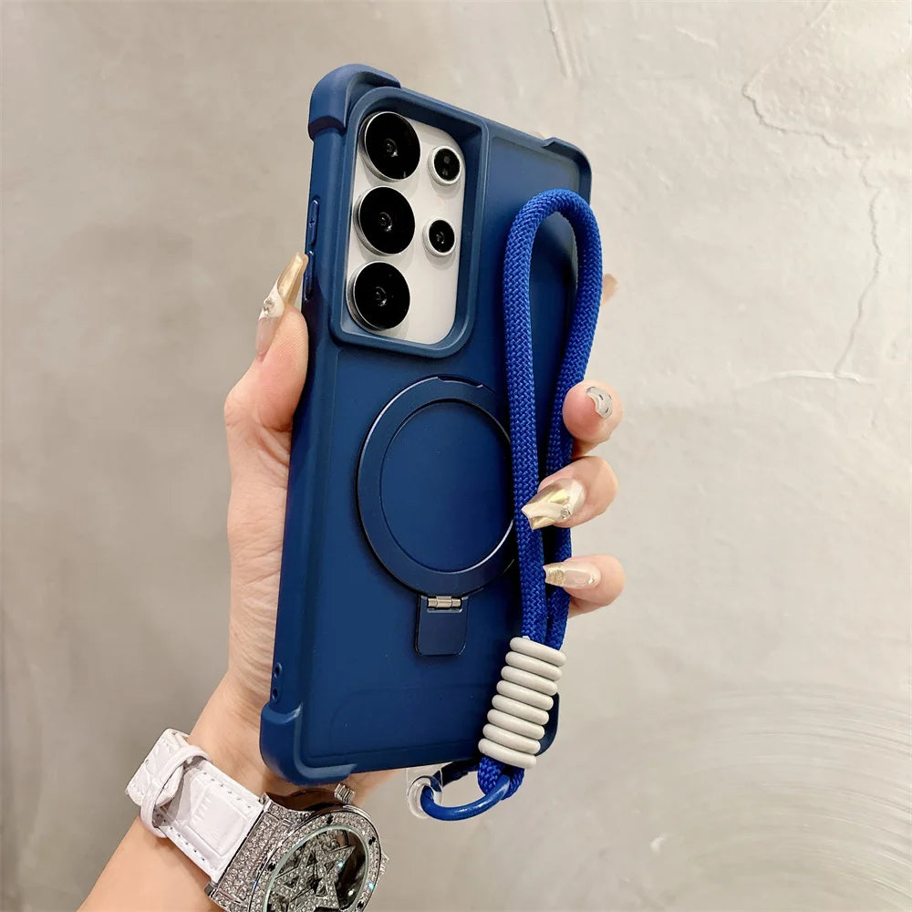 Magnetic Armor Case With Folding Stand For Galaxy S Series