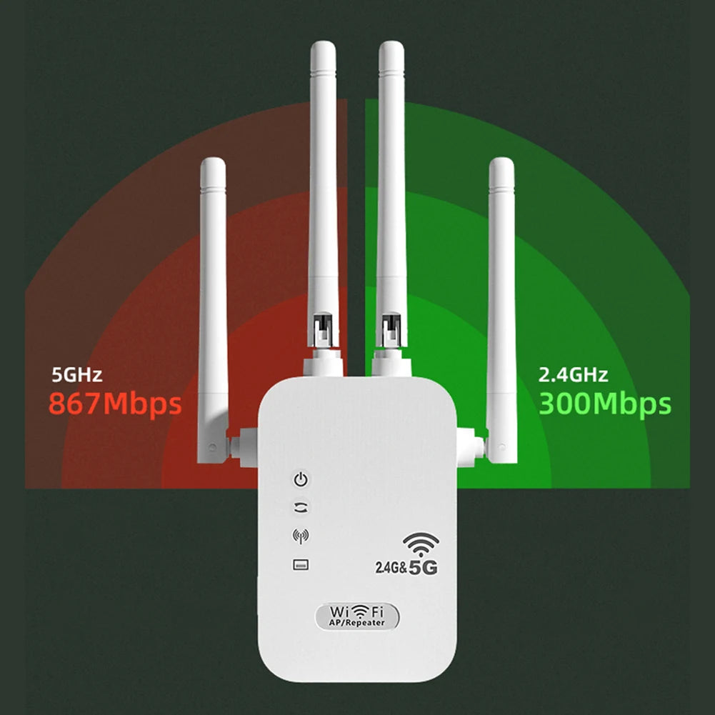 APWIKOGER Dual Band WiFi Repeater 1200Mbps Extender