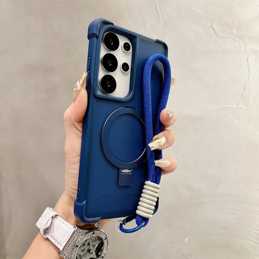 Magnetic Armor Case With Folding Stand For Galaxy S Series