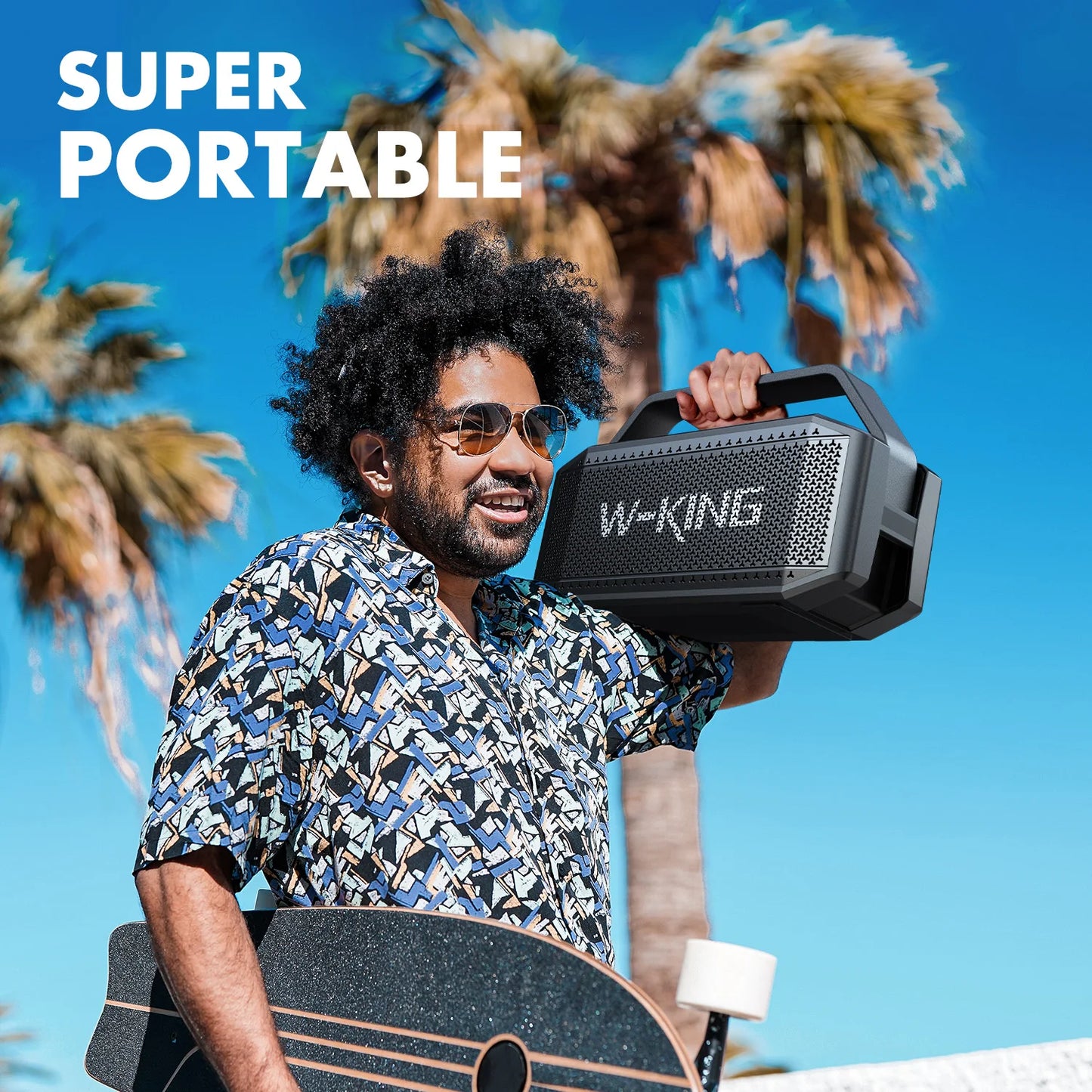 W-KING 100W Peak 60W RMS Portable Bluetooth Speaker With Deep Bass And IPX6 Waterproof