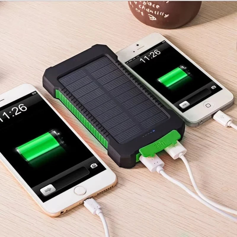 500000mAh Waterproof Solar Power Bank Outdoor Dual USB Charger