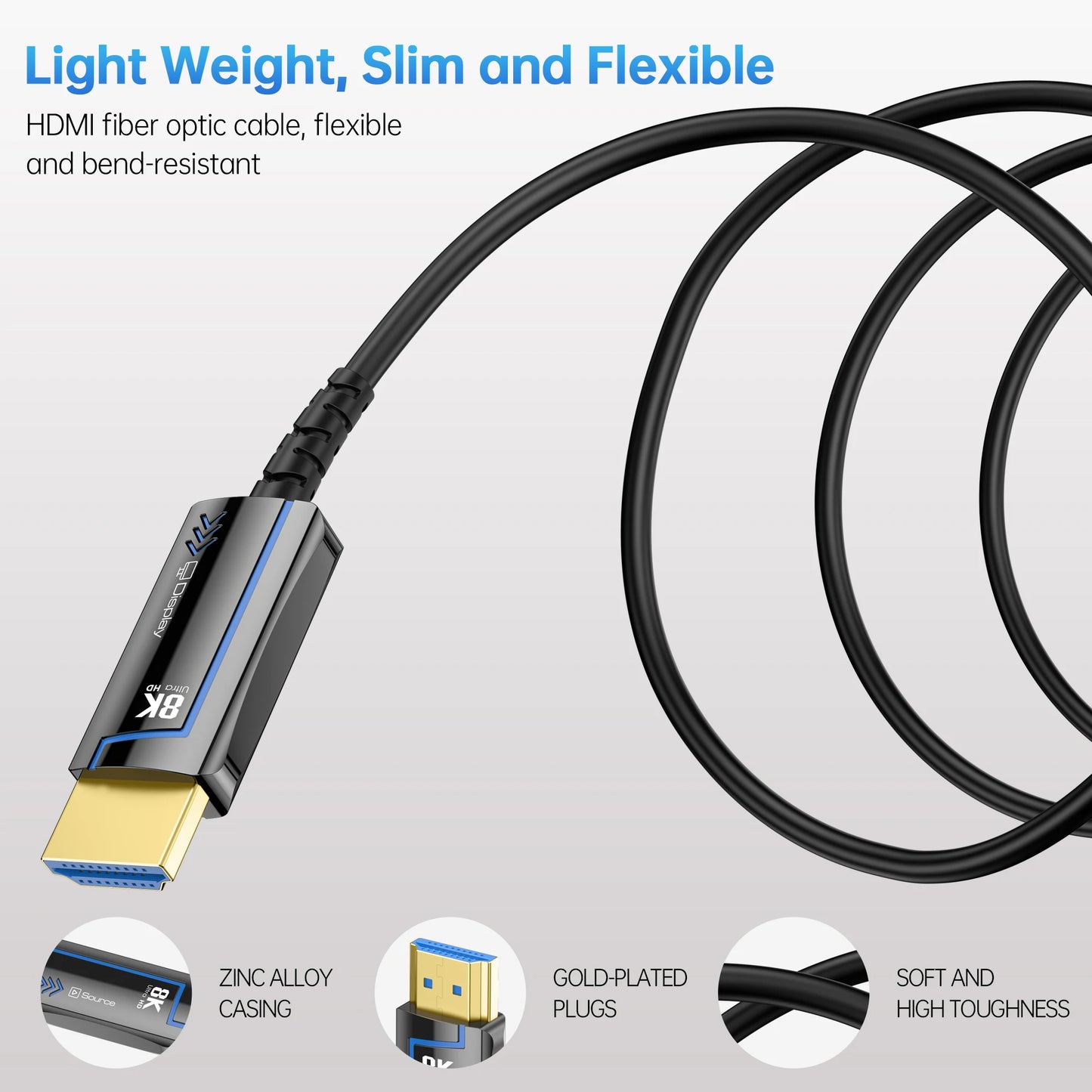 FDBRO 8K HDMI 2.1 Fiber Optic Cable Ultra High Speed