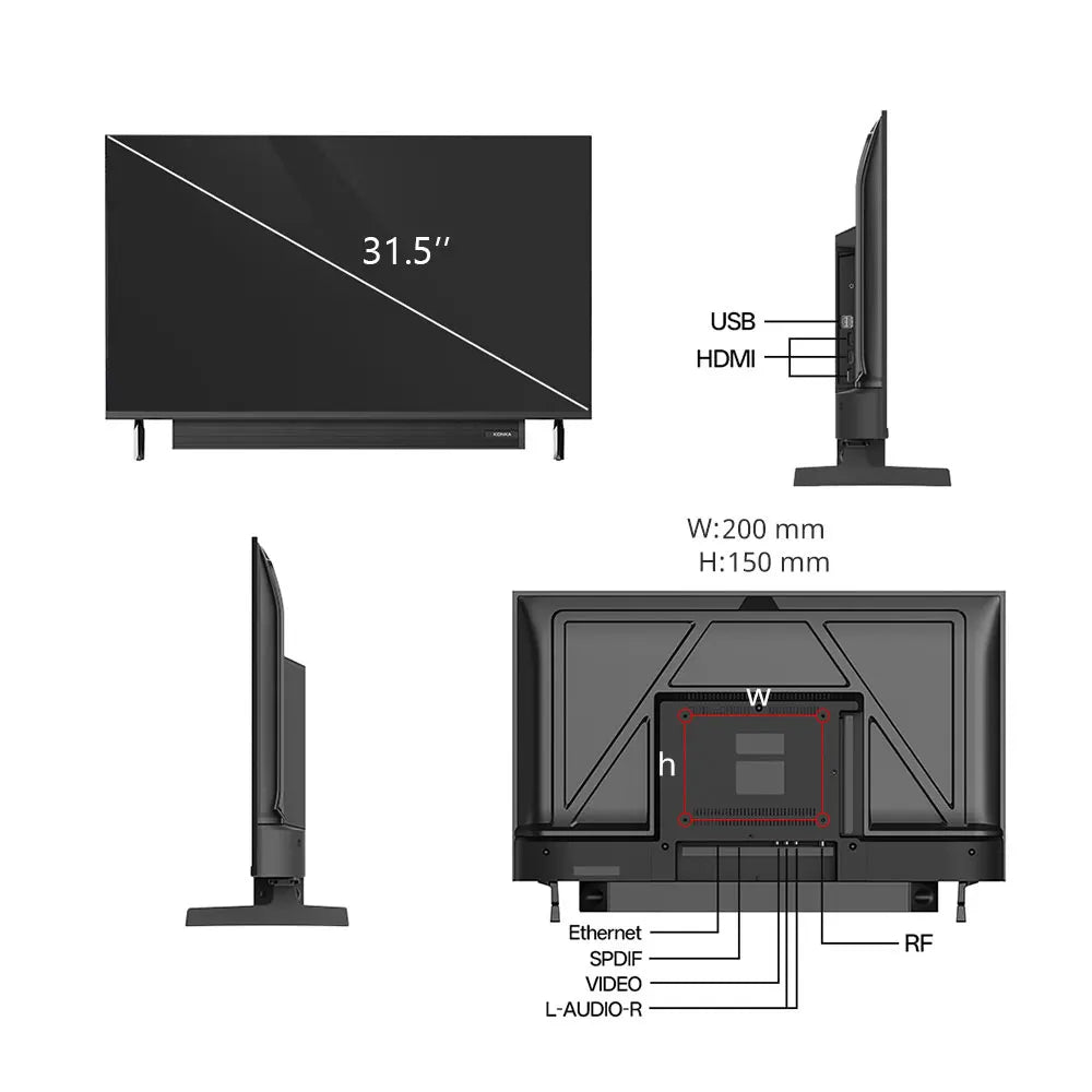 KONKA Smart TV Built In Soundbar HDR Theater Audio