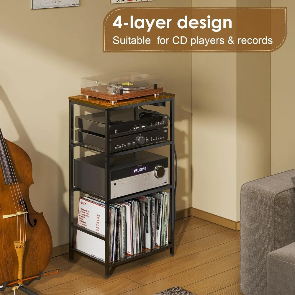 RBXC Record Player Stand With Storage And Vinyl Record Shelves