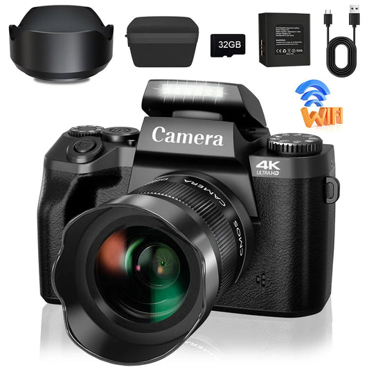 4K Camera For Creators With 64MP Sensor WiFi Auto Focus YouTube Vlogging Camcorder With Touch Screen