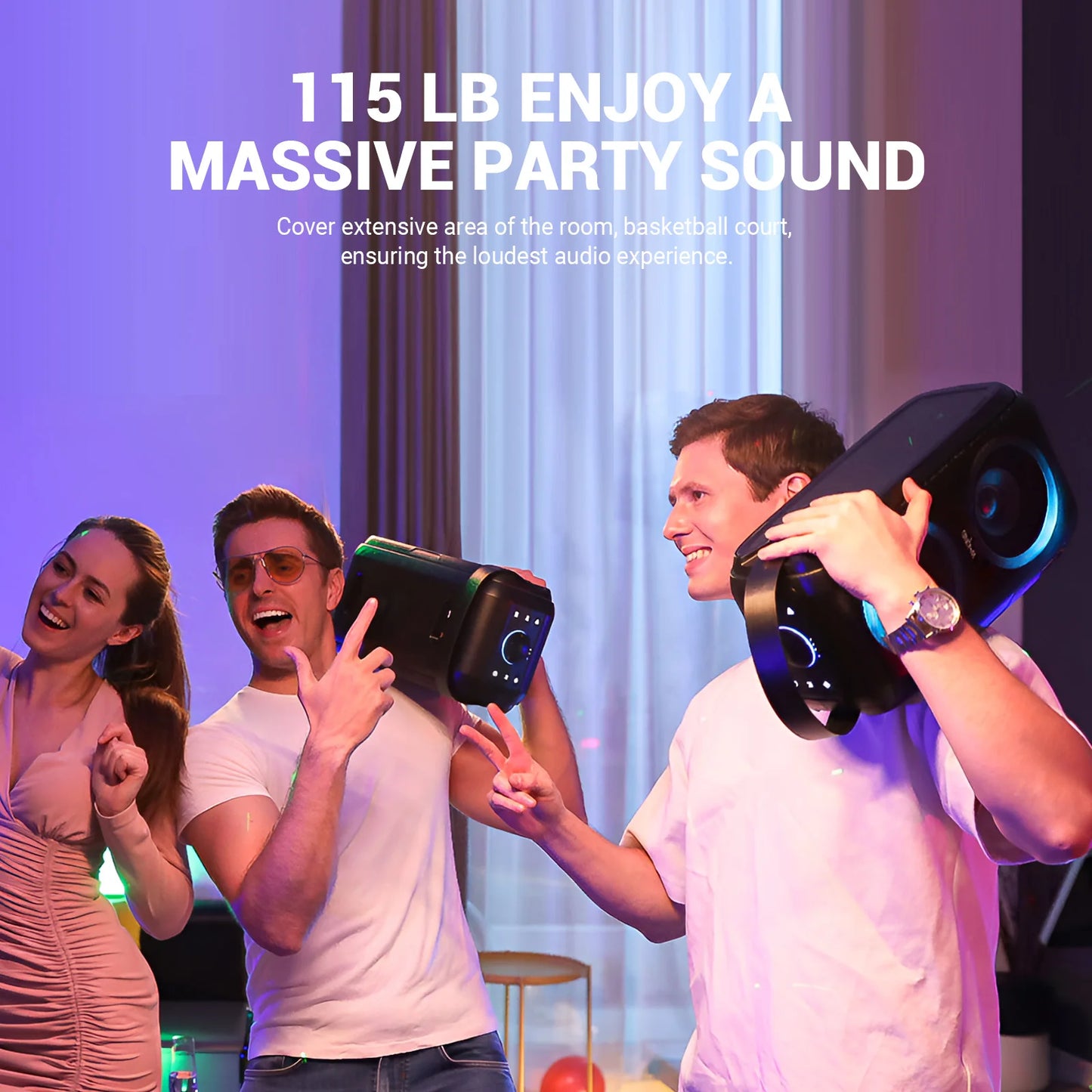 W-King 80W RMS Party Bluetooth Boombox Speaker System