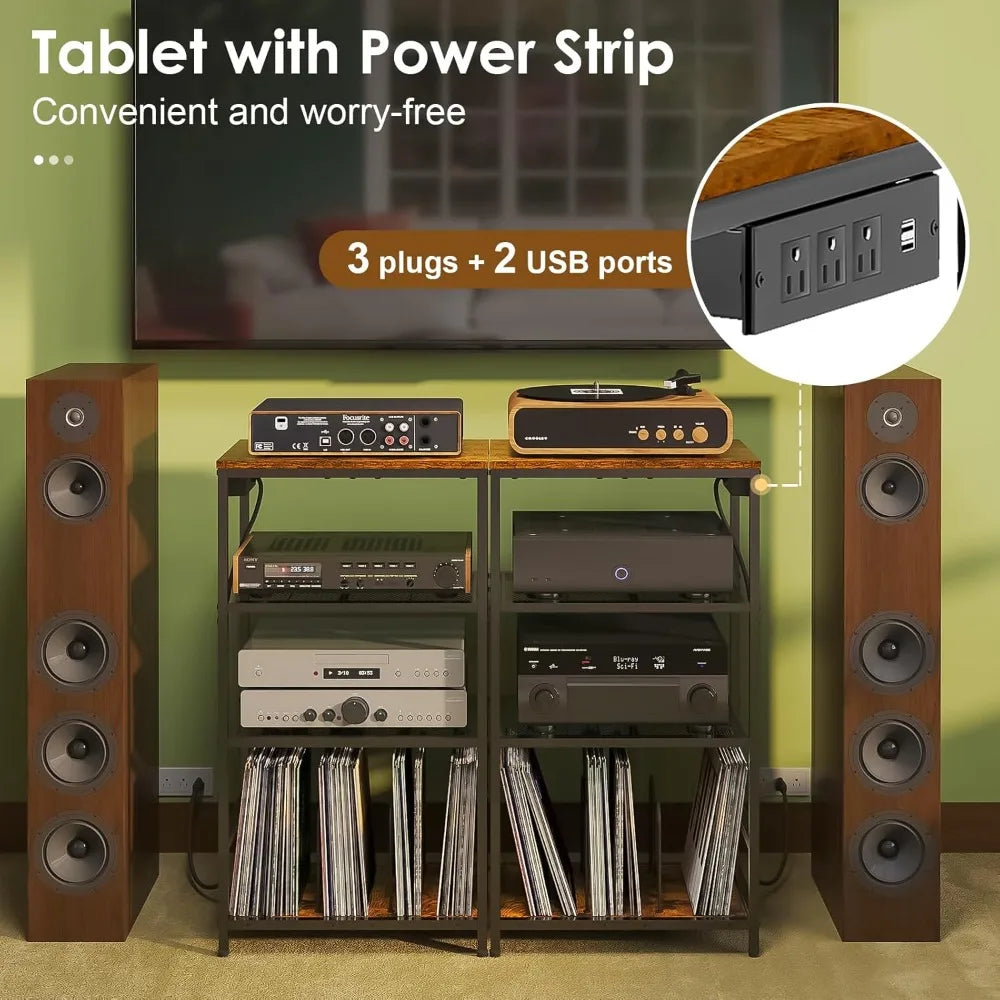 RBXC Record Player Stand With Storage And Vinyl Record Shelves