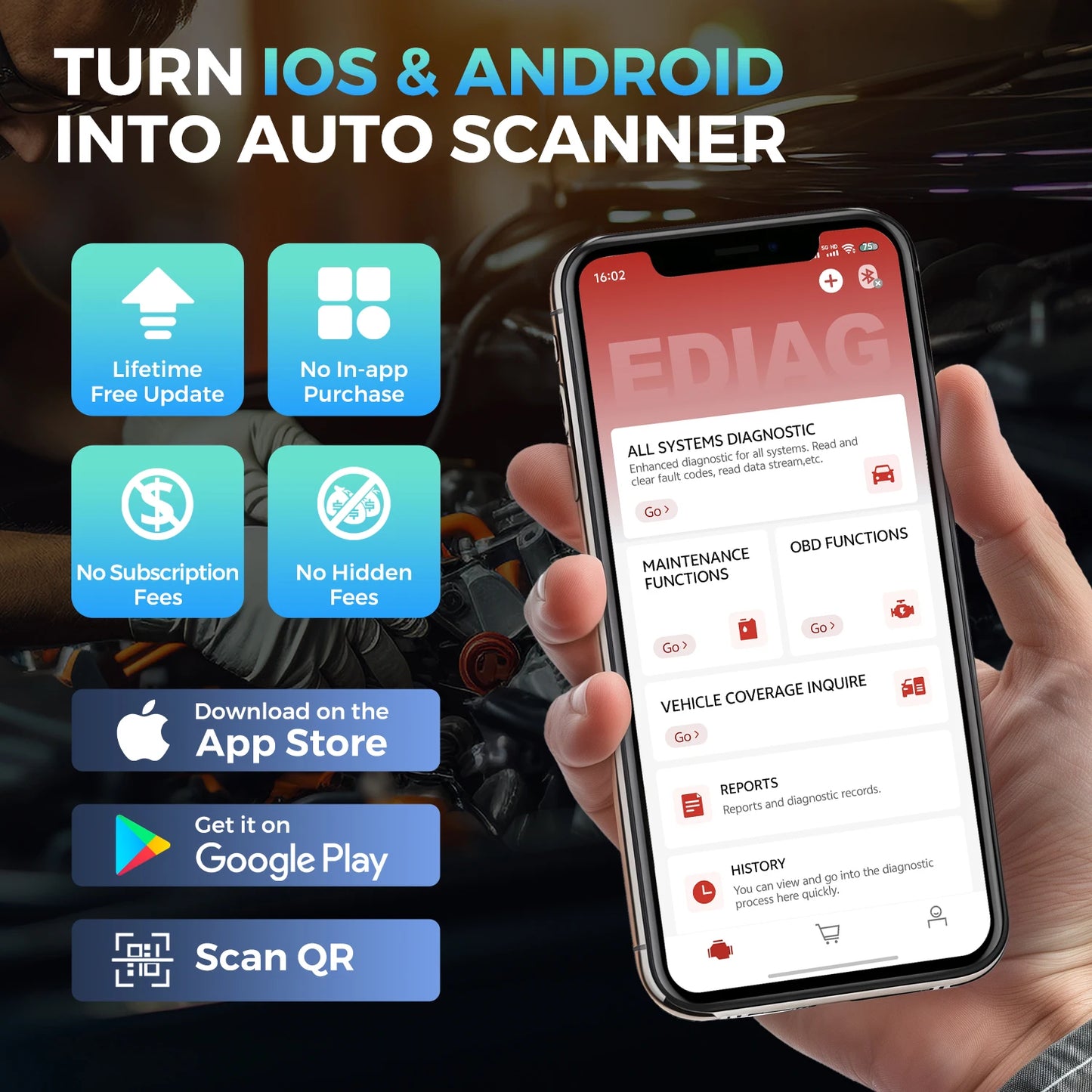 Kingbolen Ediag Elite All System Car Diagnostic Tool OBD2