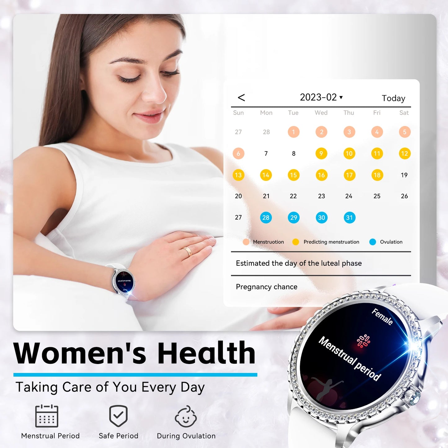 LaNikar Women's Smart Watch Fitness Tracker With Heart Rate