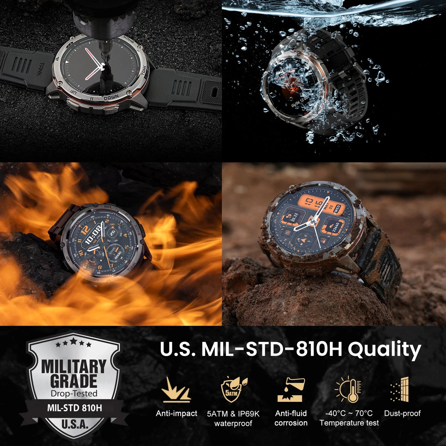 KOSPET Tank T3 Ultra 2 Smartwatch GPS Stainless Steel Waterproof