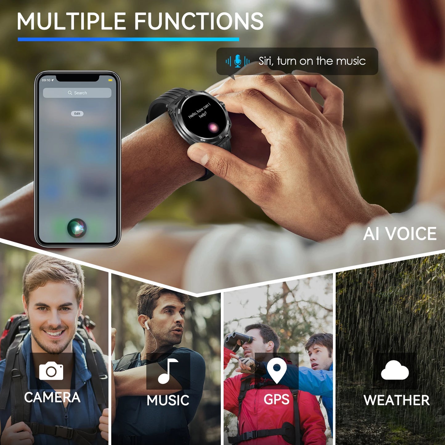 LaNikar Premium Smartwatch AMOLED Display With In-Ear HeadsetPro Health Monitoring